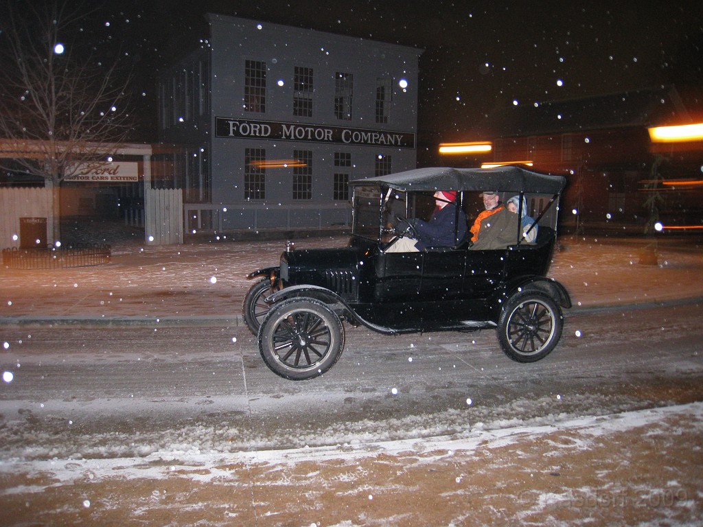 Henry Ford Christmas 2009 019.jpg - One of the big attractions is to take a short ride around the block in a real Ford Model T. There were lines to get in them.